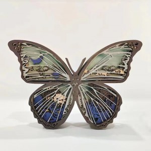 Adornos de mariposa de madera 3D