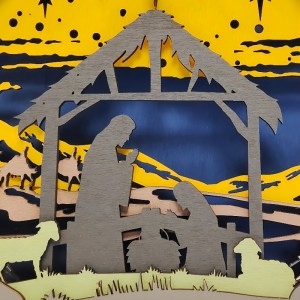 Decoración artesanal de madera 3D